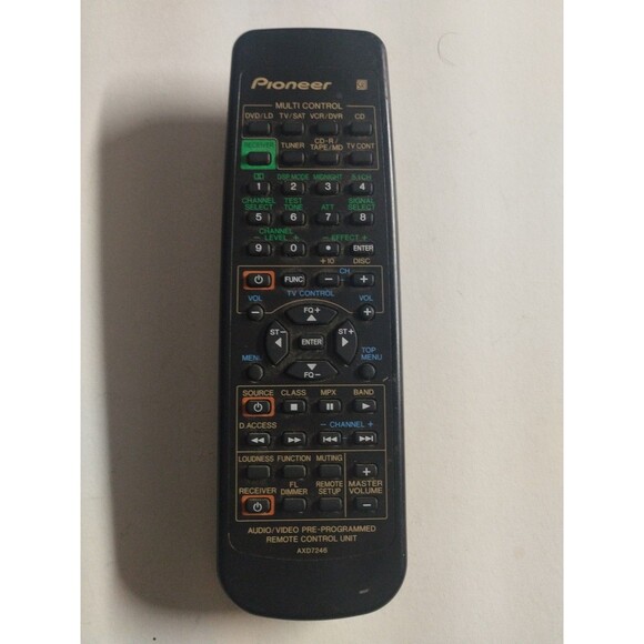 Pioneer Audio Video Receiver Pre-Programmed Remote AXD7246 Authentic OEM Tested - Picture 1 of 3
